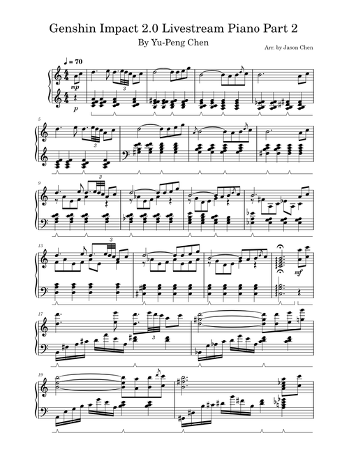 Genshin Impact - Inazuma Miscellany – Yu-Peng Chen Genshin Impact 2.0 Livestream Piano (Part 2)