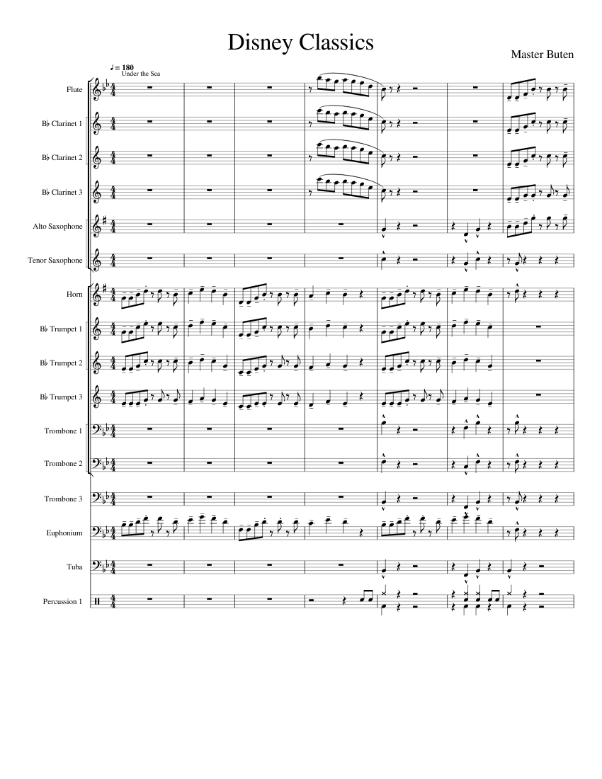 Disney Classics Sheet Music for Trombone, Euphonium, Tuba, Flute & more ...