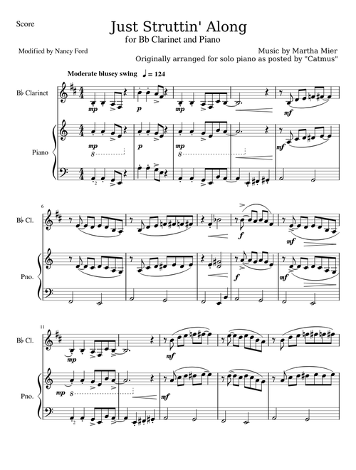 Just Struttin' Along - Martha Mier (Bb Clarinet and Piano)