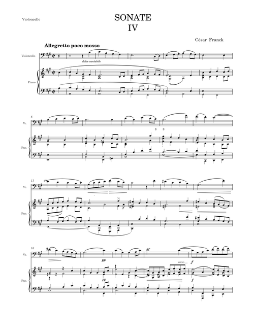 Sonate violon piano IV – César Franck (4th Movement)