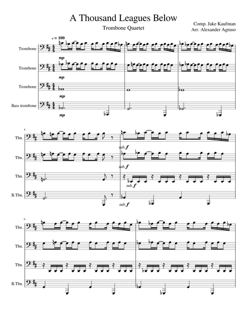A Thousand Leagues Below (Trombone Quartet)
