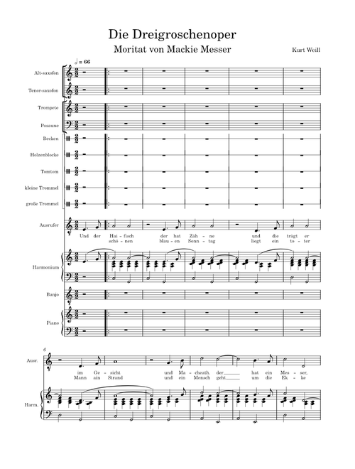 Die Dreigroschenoper: Die Moritat von Mackie Messer – Kurt Weill (1928)