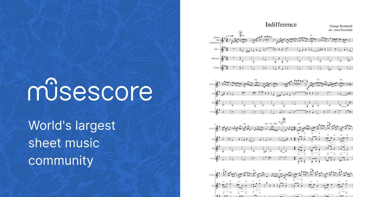 Indifference accordion sheet music sales