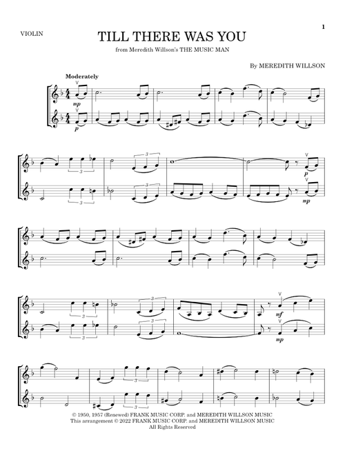 Till There Was You (from The Music Man) - The Beatles (Violin Duet)