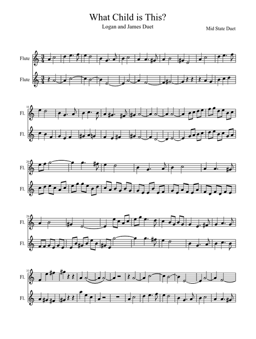 "What Child is this?" Flute Duet 