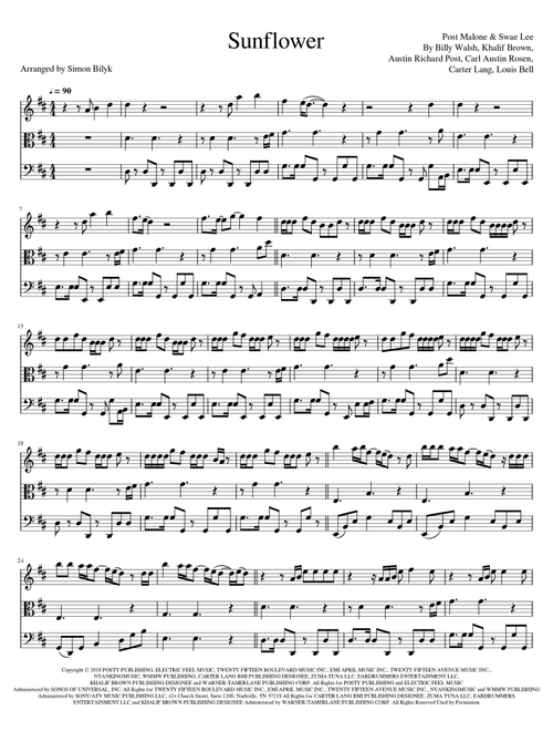 Sunflower (Arr. Simon Bilyk) - Post Malone & Swae Lee (String Ensemble)