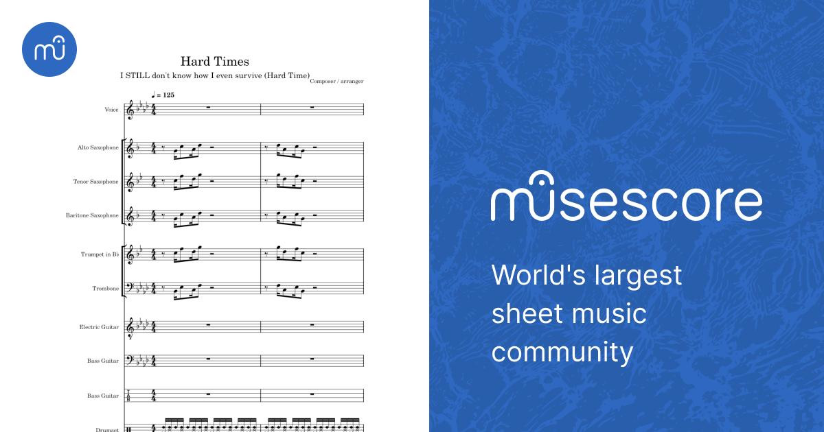 Hard Times – Paramore Sheet Music and Tab for Trombone, Saxophone