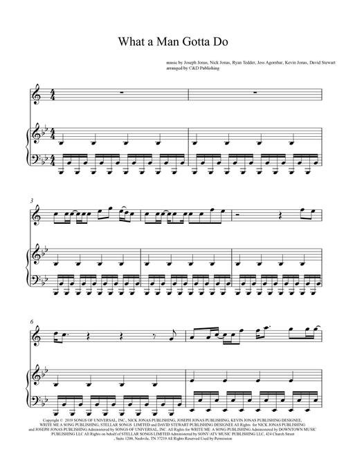 What A Man Gotta Do (Arr. C&D Music Publishing) - Jonas Brothers (Clarinet and Piano)