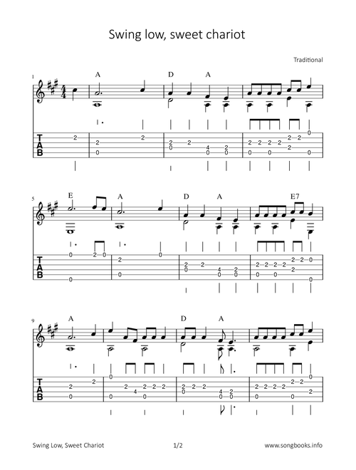 Swing low, swing chariot (Arr. Bettina Schipp) - Traditional (Solo Guitar)