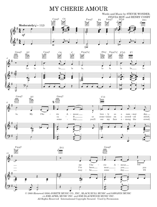 My cherie amour - Stevie Wonder (Piano-Vocal-Guitar)