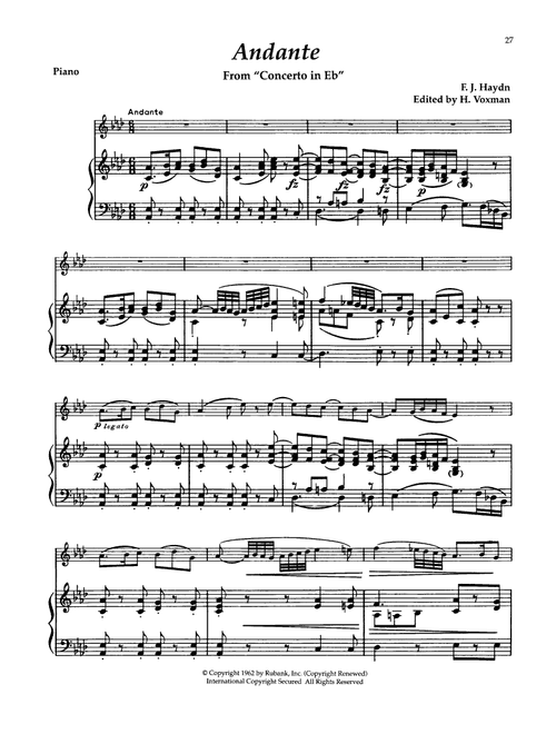Andante (Concerto In E Flat) (Ed. H. Voxman) - Franz Joseph Haydn (Trumpet and Piano)