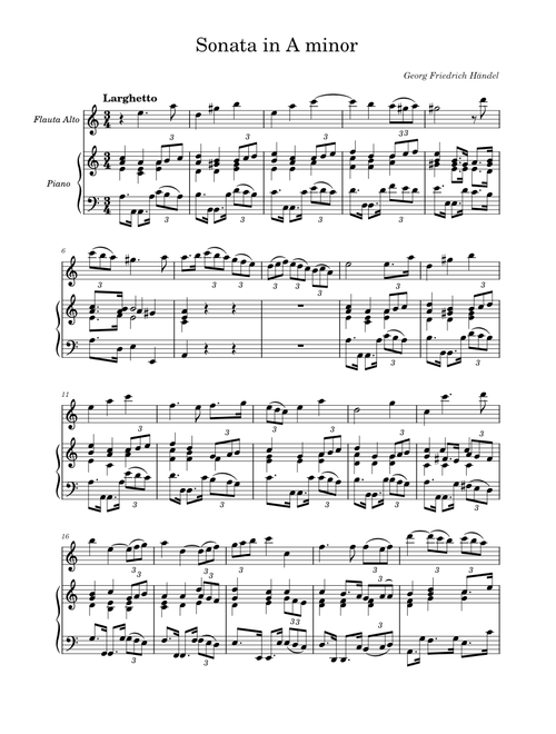 Sonata in A minor – Händel (Alto Recorder)