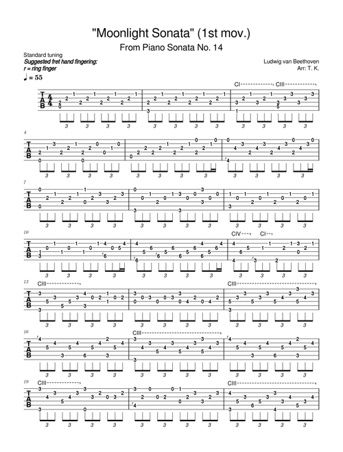 "Moonlight Sonata" (1st mov.) - Ludwig van Beethoven