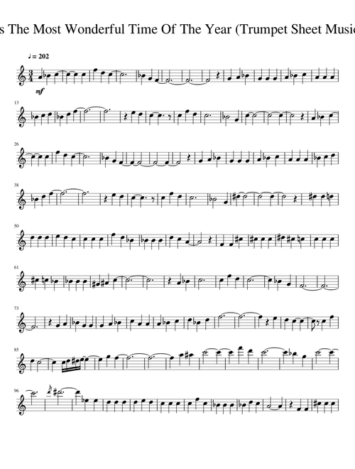 Its The Most Wonderful Time Of The Year (Trumpet Sheet Music)
