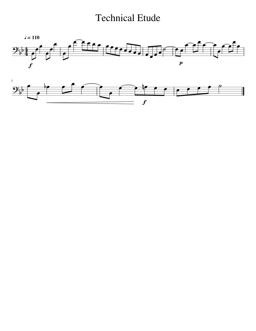 Technical Etude Sheet Music for Euphonium (Solo) | MuseScore.com