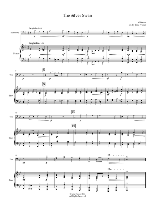 The Silver Swan (Arr. Jane Frasier) - Gibbons (Trombone and Piano)