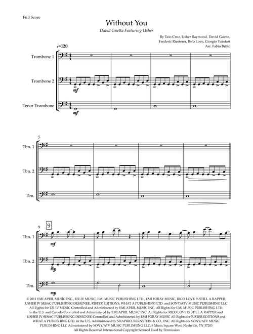 Without You (Arr. Fabio Britto) - David Guetta Featuring Usher (Brass Ensemble)