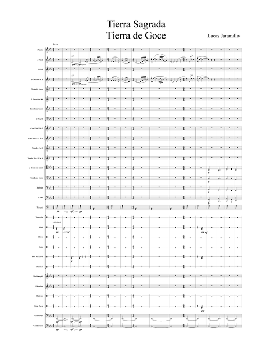 Sacred Land Land of Joy - Score Only - Lucas Jaramillo (Concert Band)