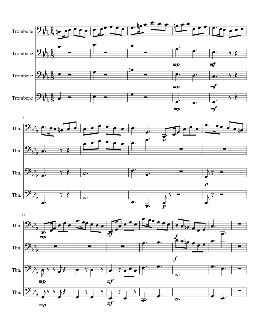 Work in progress Sheet music for Trombone (Mixed Quartet) | Musescore.com