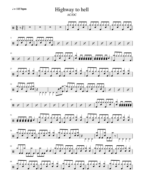 AC/DC - Highway to hell (Base per batteria)