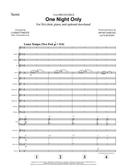 One Night Only (Arr. Garrett Breeze) - Musical (Original Cast) (Jazz Combo)