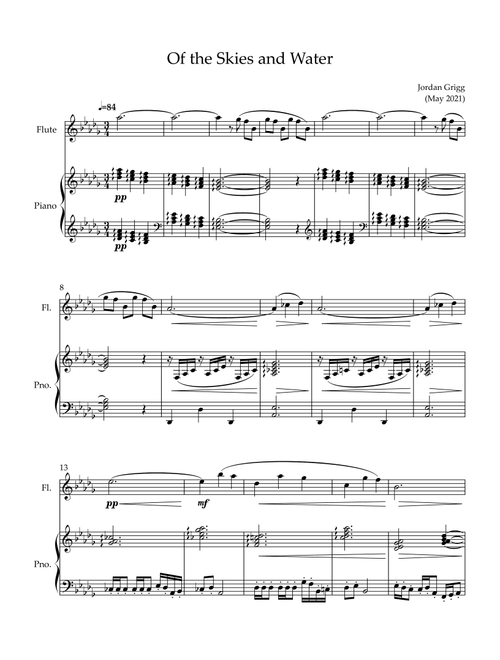 Of the Skies and Water - Jordan Grigg (Flute and Piano)