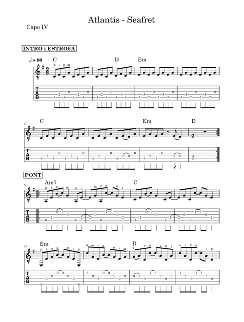 guitar fingerstyle sheet music by joannaa.xx | Play, print, and