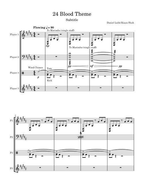 24 Blood Theme Percussion Trio