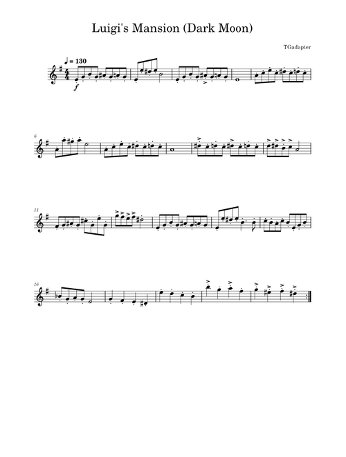 Luigi's Mansion Dark Moon (3DS) - Library Piano – Chad York Luigi's Mansion Dark Moon (3DS) -TG ADAPTER- The sax book