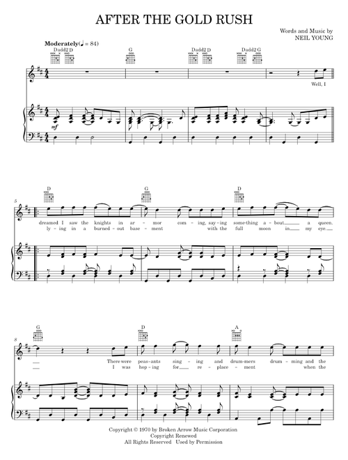 After the gold rush - Neil Young (Piano-Vocal-Guitar)