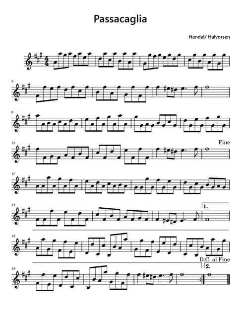 Passacaglia (Arr. Funtom) - Handel (Alto Sax Solo)