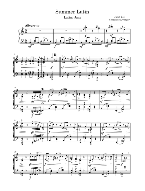 Summer Latin (Latino Jazz) – janetsmusicpa