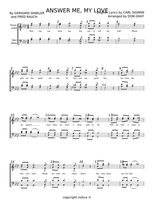 Answer me, my love - Gerhard Winkler, Fred Rauch