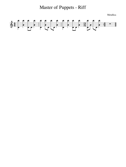 Metallica - Master of Puppets - Riff