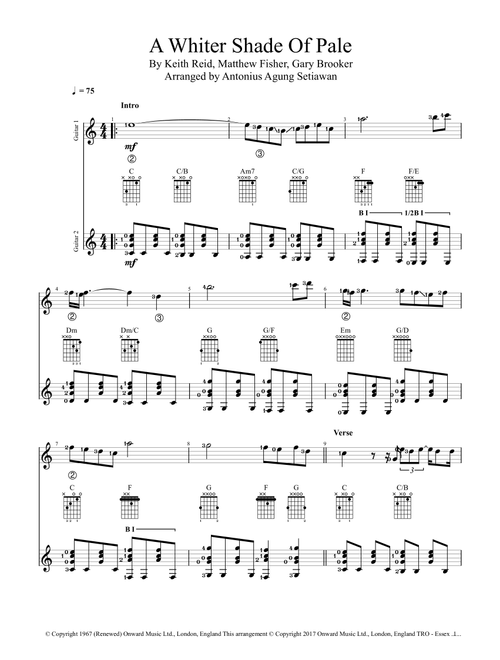 A Whiter Shade Of Pale (Arr. Antonius Agung Setiawan) - Procol Harum (Solo Guitar)