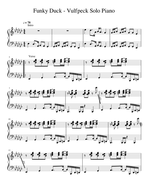 Funky Duck - Vulfpeck. Solo Piano