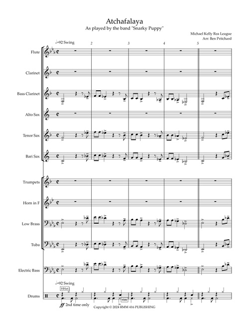 Atchafalaya (Arr. Ben Pritchard) - Michael Kelly Rea League (Marching Band)