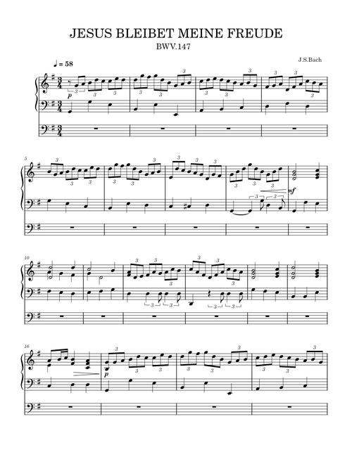 JESUS BLEIBET MEINE FREUDE (Jesu, Joy of Man's Desiring) – Johann Sebastian Bach .