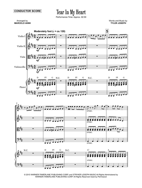 Tear In My Heart (Arr. Marcelo Ianni) - Twenty One Pilots (String Quartet)
