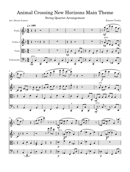 Animal Crossing New Horizons - Main Theme String Quartet