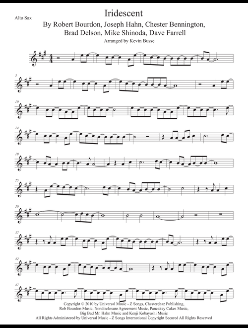 Iridescent (Arr. Kevin Busse) - Linkin Park (Alto Sax Solo)