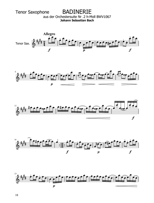 Badinerie - J.S Bach - BWV 1067 - Tenor Sax Solo (Arr. Ygor Nunes) - Johann Sebastian Bach (Tenor Sax Solo)