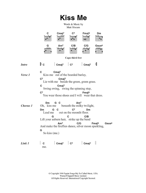 Kiss Me - Sixpence None The Richer (Guitar Chords-Lyrics)