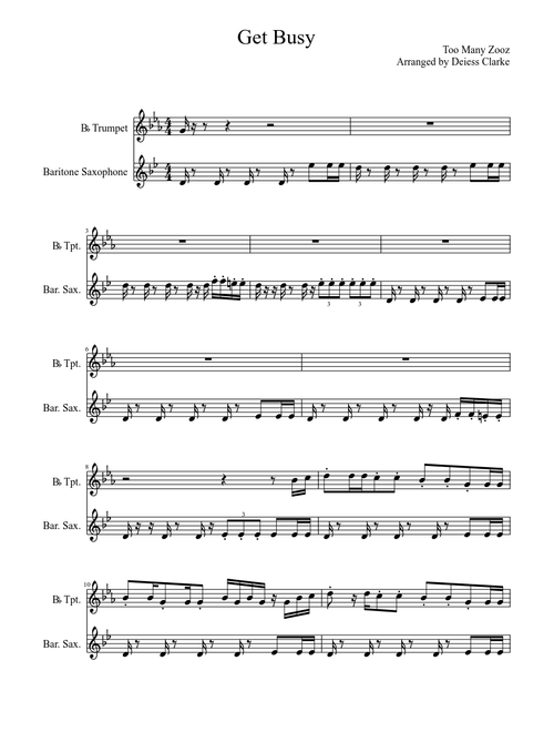 Get Busy: Trumpet & Bari Sax Duet