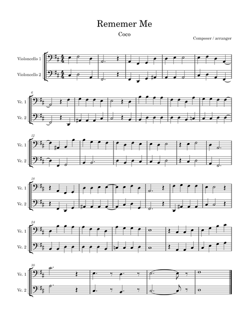 Remember Me – Misc tunes