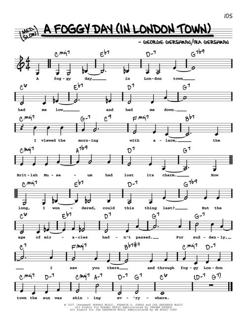 A Foggy Day (In London Town) (Low Voice) - George Gershwin, Ira Gershwin (Real Book - Melody-Chords-Lyrics)