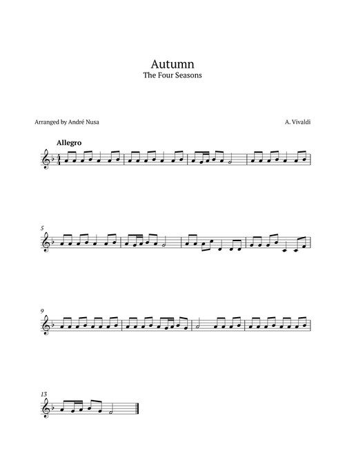 Autumn (Arr. André Nusa) - Antonio Vivaldi (Trumpet Solo)