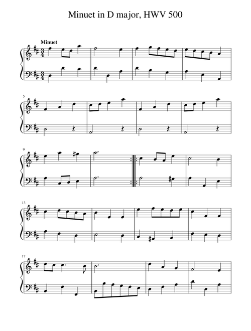 George frideric Handel - Minuet in D major, HWV 500
