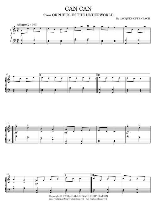 Can-Can - Jacques Offenbach (Piano Solo)