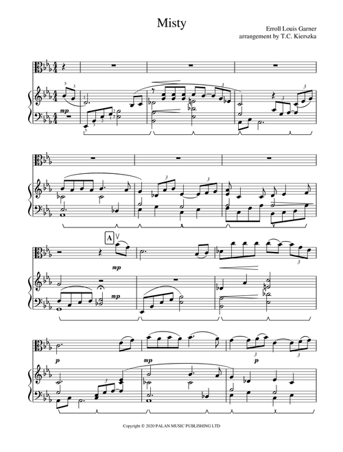 Misty (Arr. T.C. Kierszka) - Erroll Louis Garner (Viola and Piano)